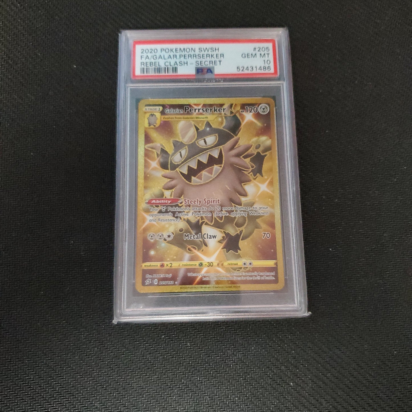 PSA 10 Galarian Perrserker Secret Rare