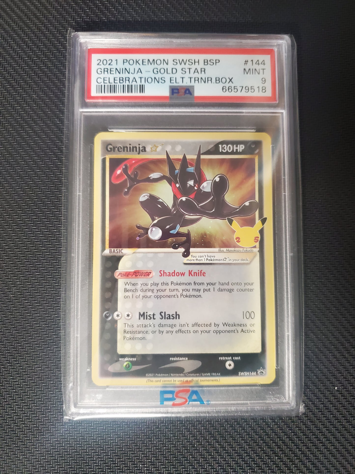 PSA 9 Greninja Gold Star Promo (Celebrations)