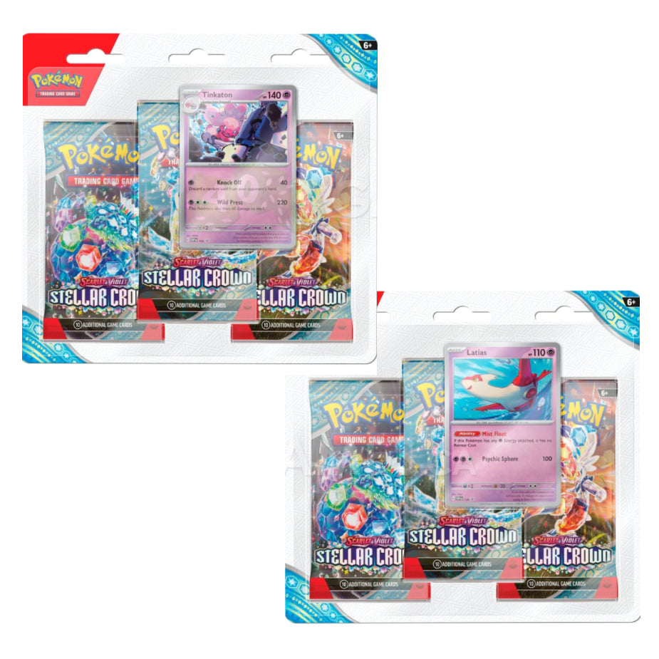 Pokemon-Stellar Crown 3 PK Blister Bundle of 2