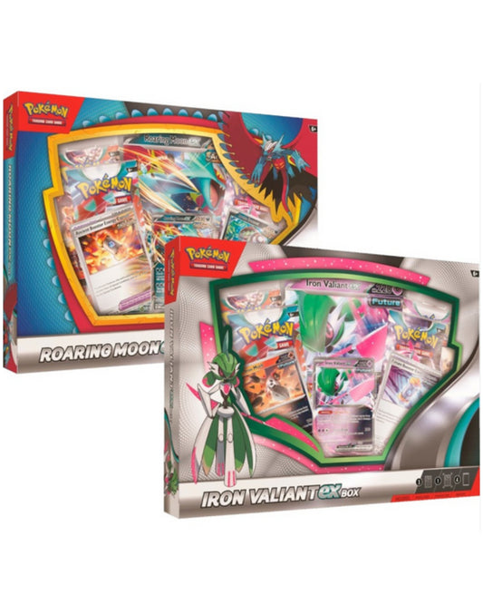 Pokemon- Roaring Moon & Iron Valiant Collection Box Pair