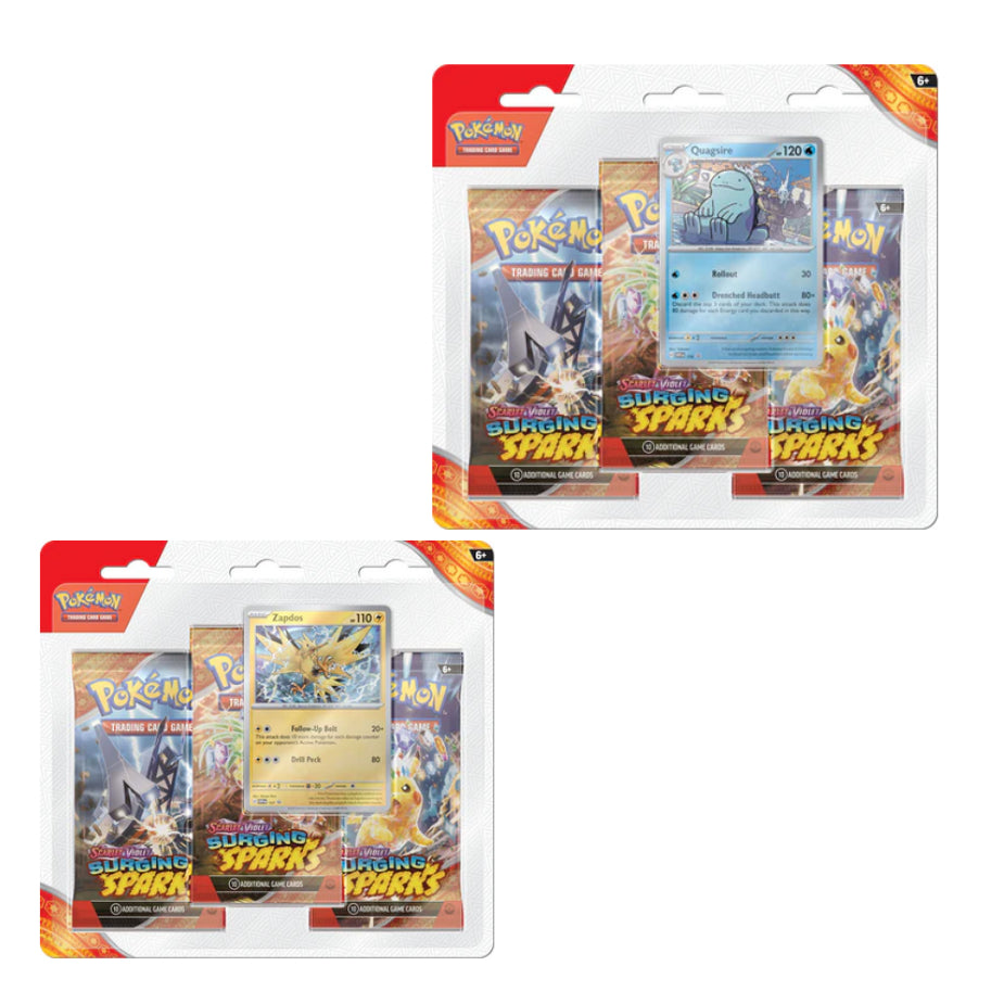 Pre-Order-Pokemon-Surging Sparks 3 PK Blister Bundle of 2