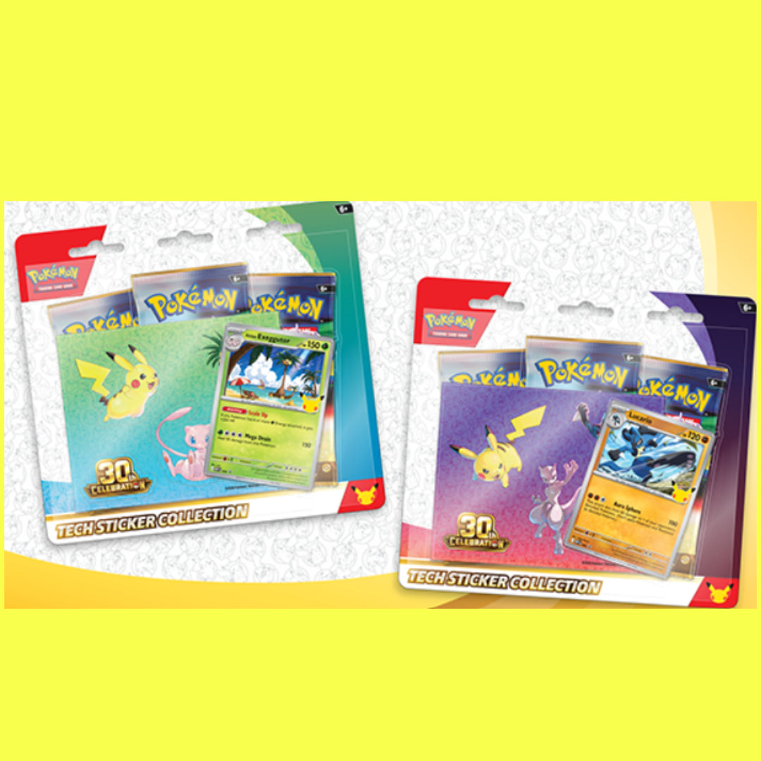 Pokemon-30th Anniversary 3 pk tech sticker collection