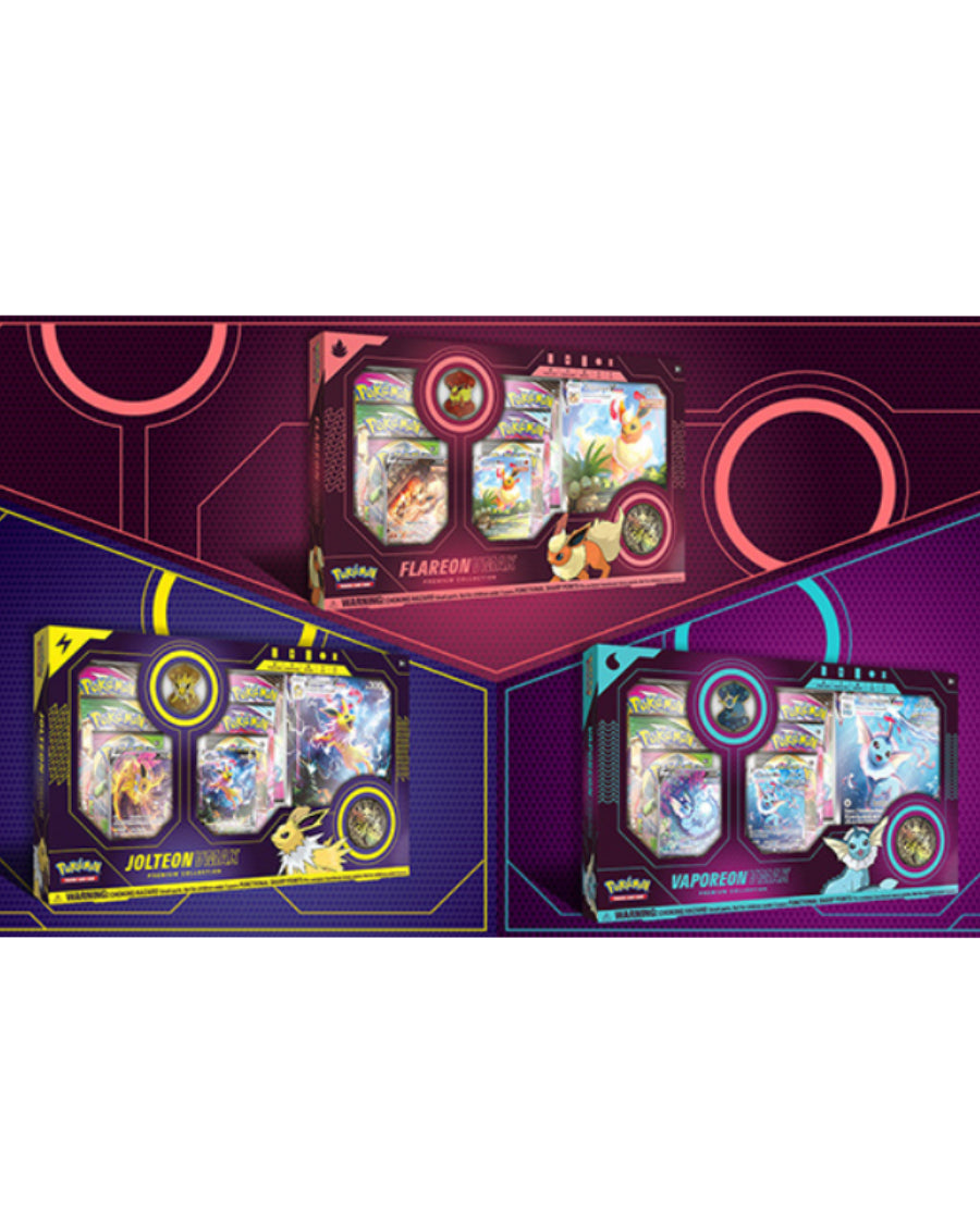 Pokemon- Vmax Premium Collection Boxes Jolteon, Flareon, Vaporeon