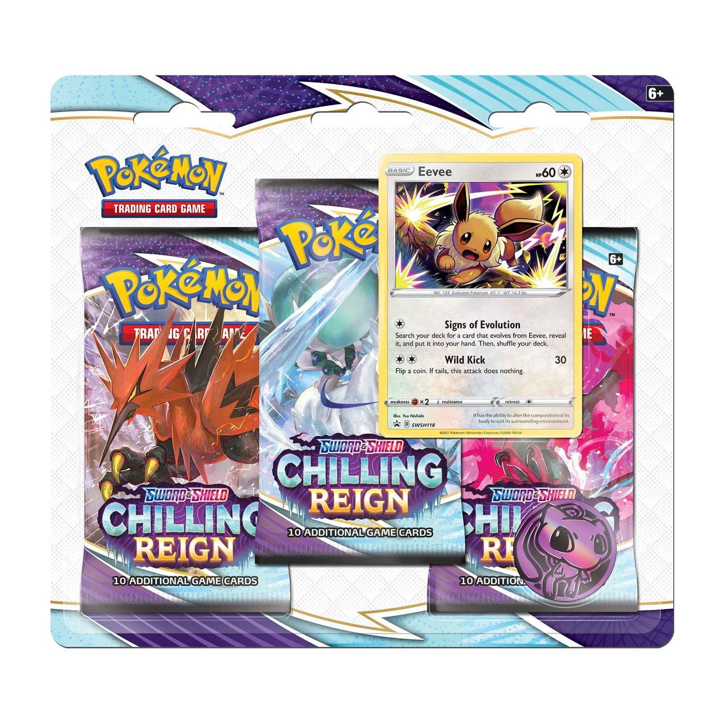 Pokemon-Chilling Reign 3 pk Blister Eevee Promo