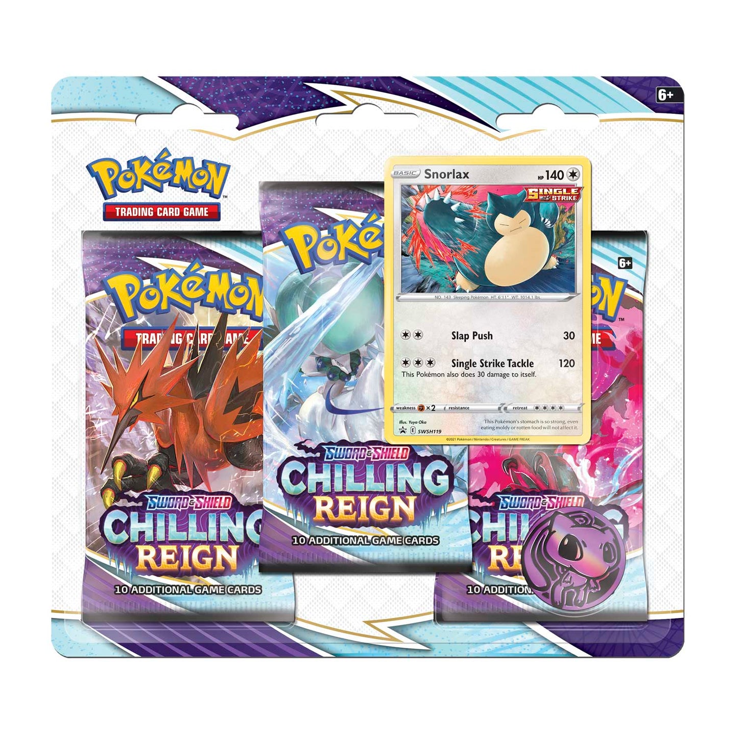 Pokemon-Chilling Reign 3 pk Blister Snorlax Promo